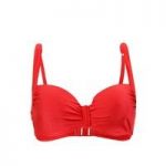 Audelle Red Balconnet swimsuit Top Holiday Sparkle