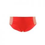Luli Fama Coral and Gold High-waisted Swimsuit Panties Gold Fire