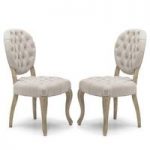 Elsa Fabric Dining Chair In Natural And Washed Legs In A Pair