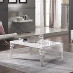 Hazel Coffee Table Rectangular In White Gloss With Chrome Legs
