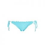 Seafolly Turquoise High-Waisted Swimsuit Panties Havana Hipster Tie Side