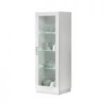 Hazel Display Cabinet In White Gloss With Flat Base And LED