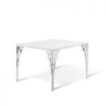 Hazel Dining Table Square In White High Gloss With Chrome Legs