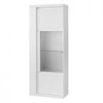 Pamela Display Cabinet In White High Gloss With LED