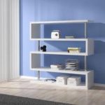 Miami Shelving Unit Wide In White High Gloss With Chrome Support