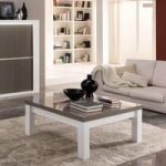 Pamela Coffee Table Square In White And Grey High Gloss