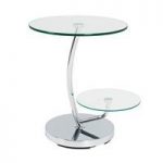 Barca End Table In Clear Glass Tops With Chrome Base