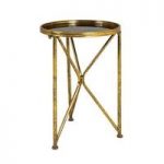 Neve Glass End Table Tall In Black With Antique Gold Frame