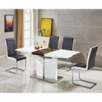 Belmonte Extendable Dining Table Small With 6 Black Chairs