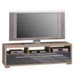 Pearl Wooden TV Stand In Sonoma Oak And Grey High Gloss