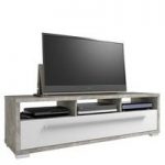 Pearl TV Stand In Concrete Coloured And White High Gloss