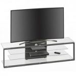 Avelyn TV Stand In Clear Glass With Anthracite Metal Frame
