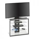 Terran TV Stand In Clear Glass And Anthracite Metal