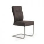 Farren Cantilever Dining Chair In Anthracite Faux Leather