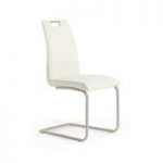 Harley Dining Chair In White Faux Leather With Steel Frame