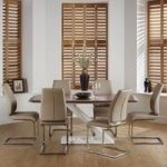 Serena Dining Table Rectangular In Walnut With 6 Adene Chairs