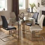 Ontario Glass Dining Table Square With 4 Dawlish Chairs