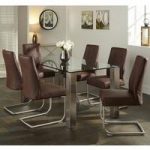 Ontario Glass Dining Table Rectangular With 6 Telsa Chairs