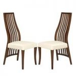 Riley Dining Chair In Cream With Wooden Frame In A Pair