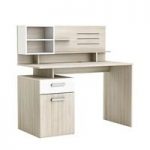 Barrington Computer Desk In Oak And Pearl White With Storage