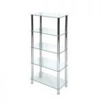 Bayley Modern Display Stand In Clear Glass With Chrome Legs