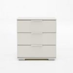 Avira Wooden Bedside Cabinet In Alpine White With 3 Drawers
