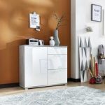 Almera Chest Of Drawers In Concrete Optics And White High Gloss