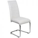 Daryl Dining Chair In White PU Leather With Stainless Steel Legs